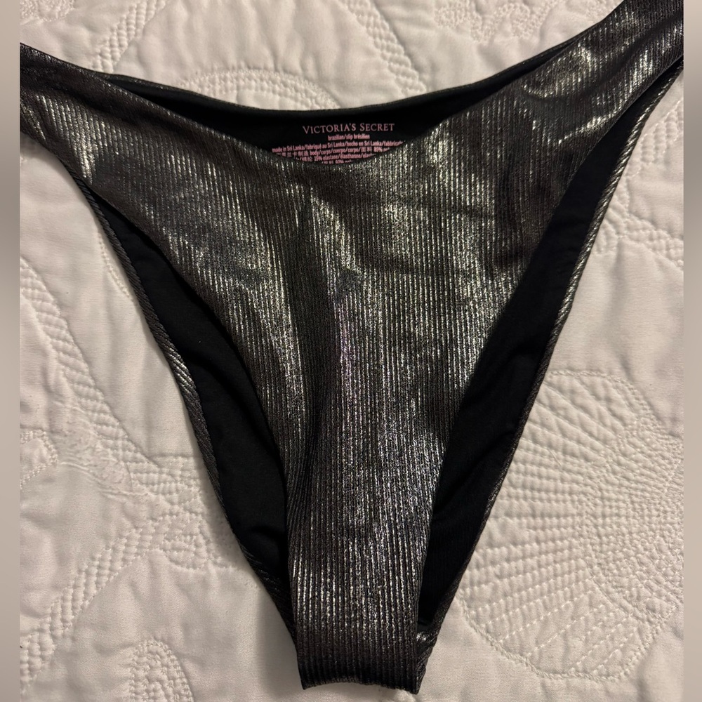 Victoria's Secret Shiny Silver Bikini Bottom